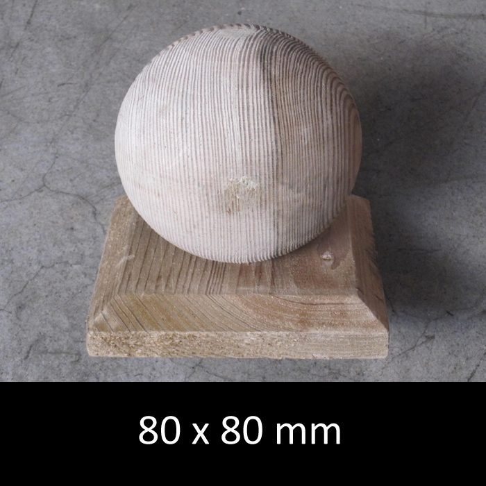 Paalextra kogel hout 80x80mm